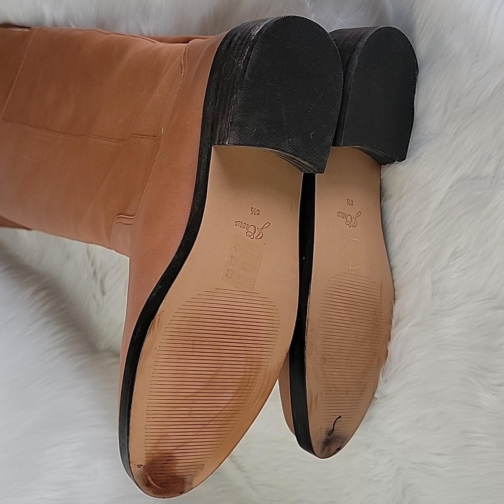 J.CREW‎ Tan Leather Over-The-Knee Fold Over Preppy Western Equestrian Boots 8.5 - Picture 7 of 16